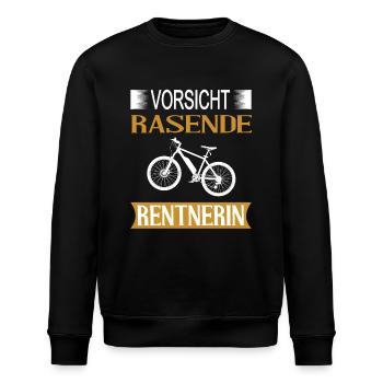 Rentnerin E-Bike Radfahrerin - Stanley/Stella Unisex Bio-Sweatshirt ROLLER - Schwarz - Vorne - Nik (191cm)