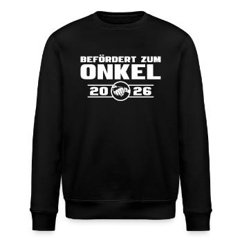 Befördert zum Onkel 2026 - Babyparty - Stanley/Stella Unisex Bio-Sweatshirt ROLLER - Schwarz - Vorne - Nik (191cm)
