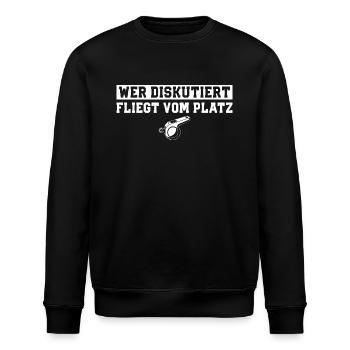 Wer diskutiert fliegt vom Platz - Schiedsrichter - Stanley/Stella Unisex Bio-Sweatshirt ROLLER - Schwarz - Vorne - Nik (191cm)