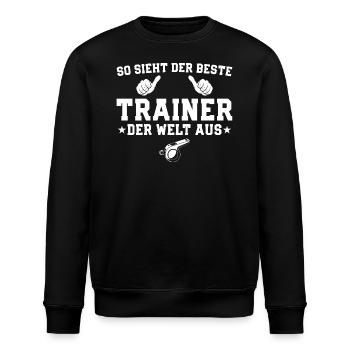 Bester Trainer der Welt - Fussballtrainer - Stanley/Stella Unisex Bio-Sweatshirt ROLLER - Schwarz - Vorne - Nik (191cm)
