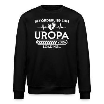 Beförderung zum Uropa 2026 loading - Stanley/Stella Unisex Bio-Sweatshirt ROLLER - Schwarz - Vorne - Nik (191cm)