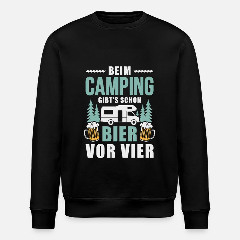 Camping Bier vor vier Wohnmobil Camper - Stanley/Stella Unisex Bio-Sweatshirt ROLLER - Schwarz
