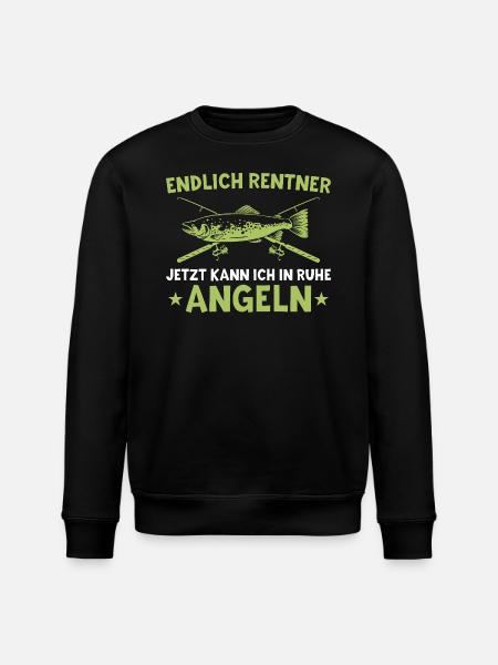 Rentner Jetzt kann ich in Ruhe Angeln - Stanley/Stella Unisex Bio-Sweatshirt ROLLER - Schwarz