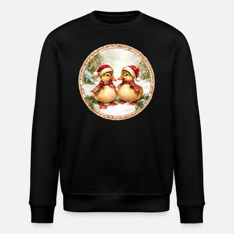 Weihnachten Entchen - Stanley/Stella Unisex Bio-Sweatshirt ROLLER - Schwarz