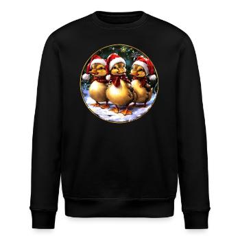 Entchen Weihnachtsmann - Stanley/Stella Unisex Bio-Sweatshirt ROLLER - Schwarz - Vorne - Nik (191cm)