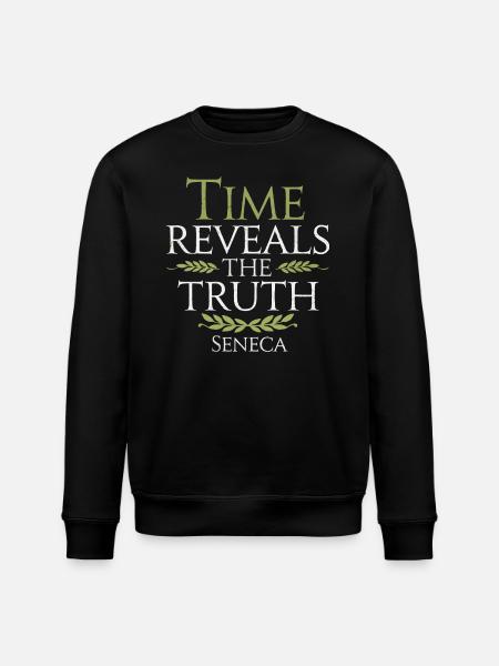 Seneca | Tiden afslører sandheden – stoisk citat - Stanley/Stella økologisk unisex-sweatshirt ROLLER - sort