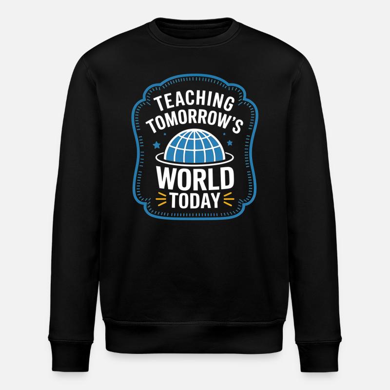 Globe Design for Teachers & Educators - Stanley/Stella ROLLER Unisex Organic Sweatshirt - black