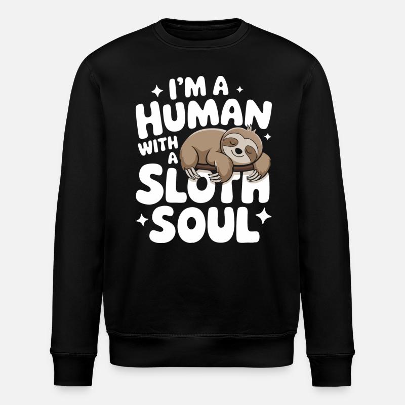 Sloth Sloths Sleeping Lazy - Stanley/Stella ROLLER Unisex Organic Sweatshirt - black