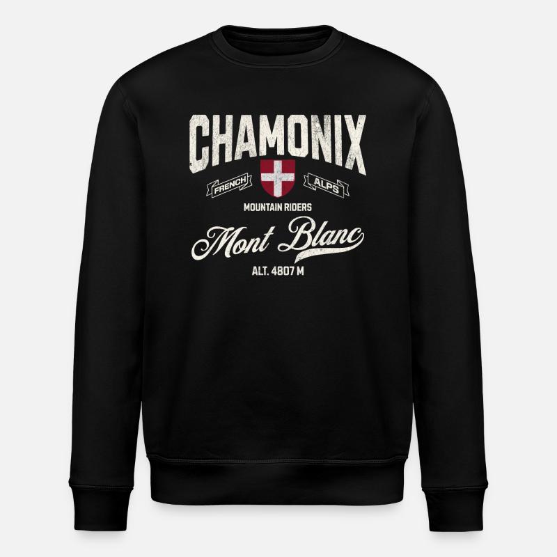Chamonix Mountain riders - Stanley/Stella ROLLER Unisex Organic Sweatshirt - black