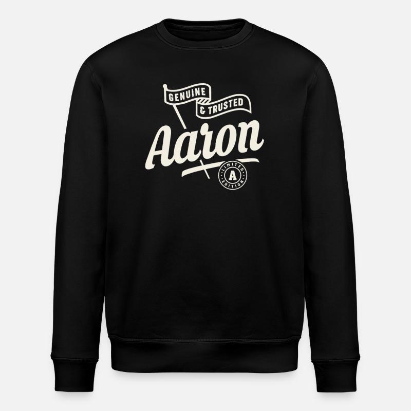 Aaron Name Custom - Aaron - Stanley/Stella ROLLER Unisex Organic Sweatshirt - black