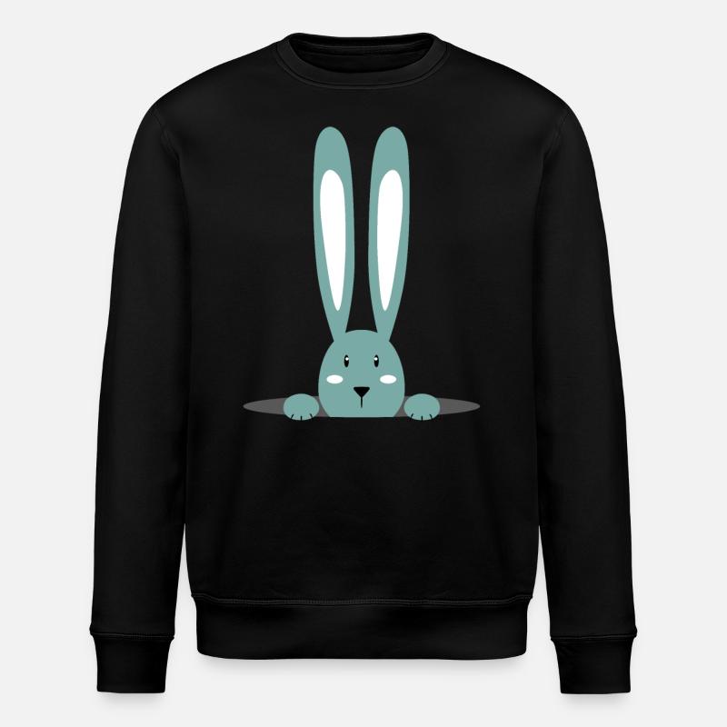 Funny Animals Rabbit Graphic - Stanley/Stella ROLLER Unisex Organic Sweatshirt - black