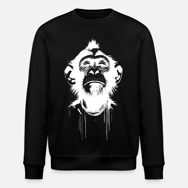 Monkey President - Stanley/Stella ROLLER Unisex Organic Sweatshirt - black