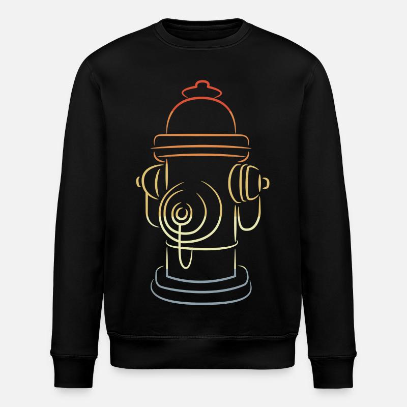 Retro Fire Hydrant - Stanley/Stella ROLLER Unisex Organic Sweatshirt - black