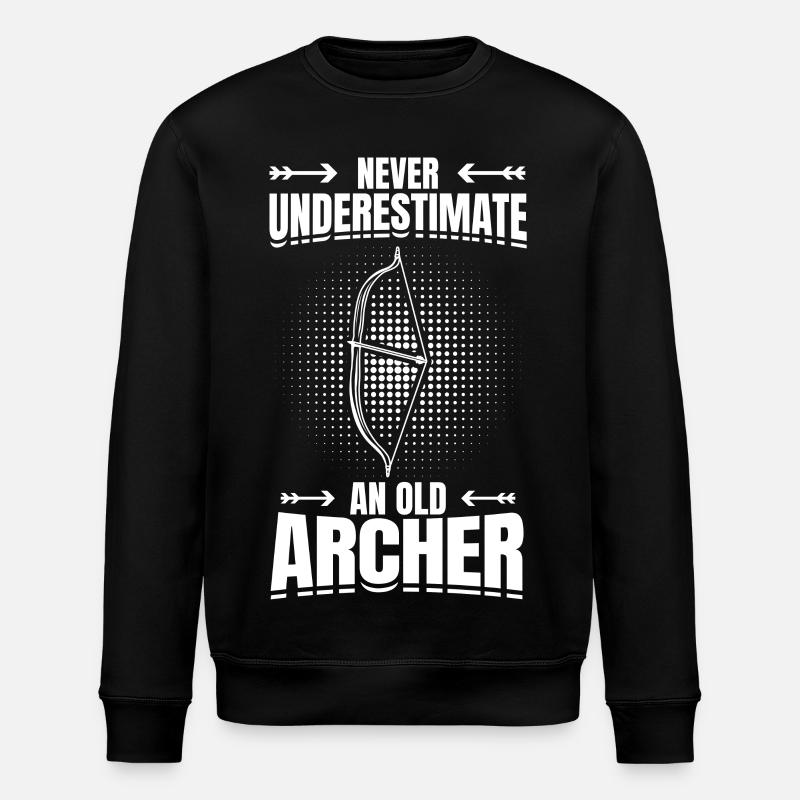 Never Underestimate An Old Archer - Stanley/Stella ROLLER Unisex Organic Sweatshirt - black
