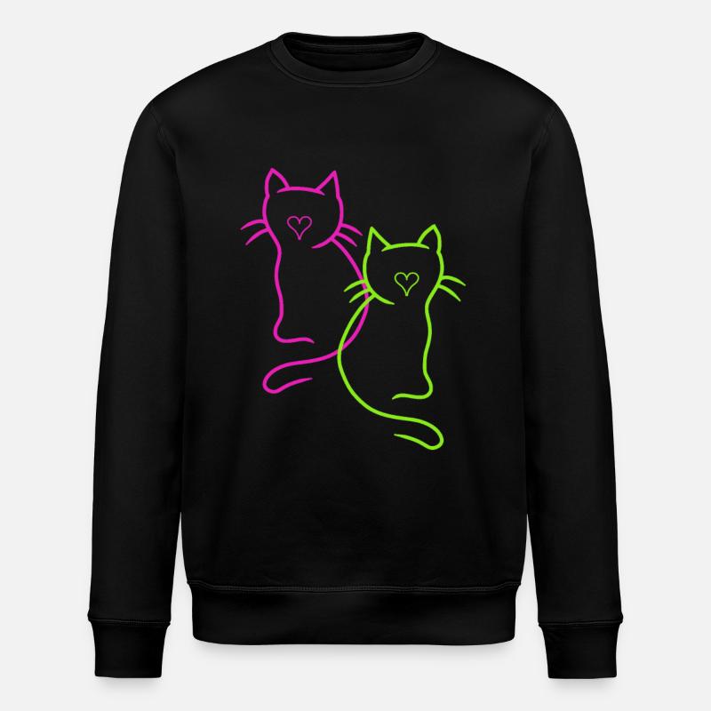 Coeur de chats rétro - Sweat bio ROLLER Stanley/Stella Unisexe - noir