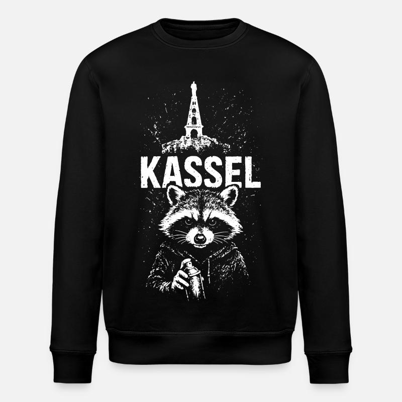 Kassel Hercules Raccoon Kassel - Stanley/Stella ROLLER Unisex Organic Sweatshirt - black