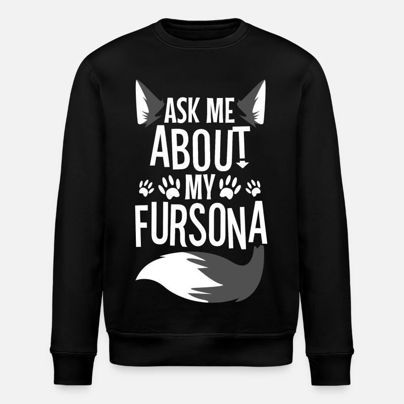 Ask me about my Fursona - Stanley/Stella ROLLER Unisex Organic Sweatshirt - black