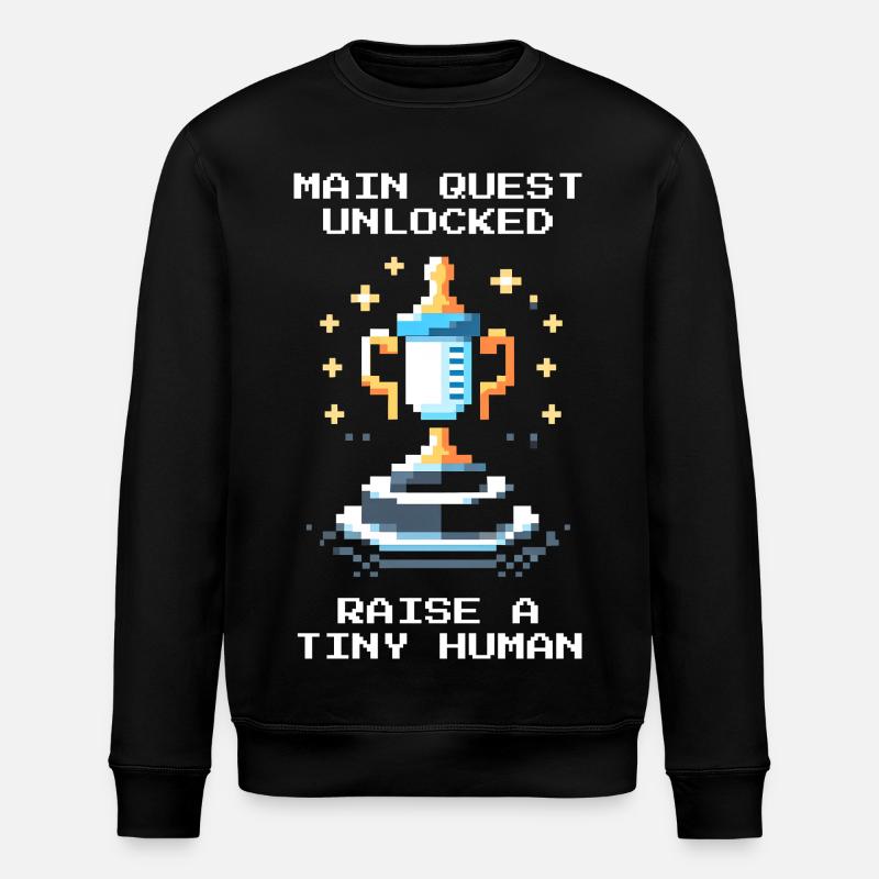 Hauptquest freigeschaltet | Kind großziehen - Stanley/Stella Unisex Bio-Sweatshirt ROLLER - Schwarz