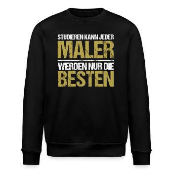 Anyone can study - Maler Edition - Stanley/Stella ROLLER Unisex Organic Sweatshirt - black - Front - Nik (191cm)