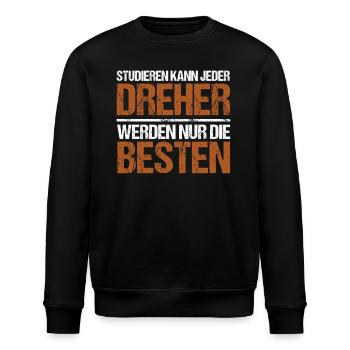 Studieren kann jeder - Dreher Edition - Stanley/Stella Unisex Bio-Sweatshirt ROLLER - Schwarz - Vorne - Nik (191cm)