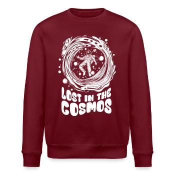 Lost in the Cosmos - Astronaut - Weltall - Stanley/Stella Unisex Bio-Sweatshirt ROLLER - Burgunderrot - Vorne - Nik (191cm)