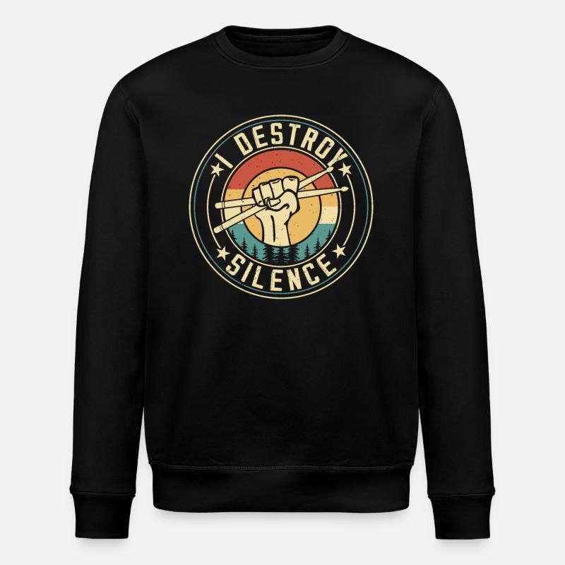 I DESTROY SILENCE - Stanley/Stella ROLLER Unisex Organic Sweatshirt - black