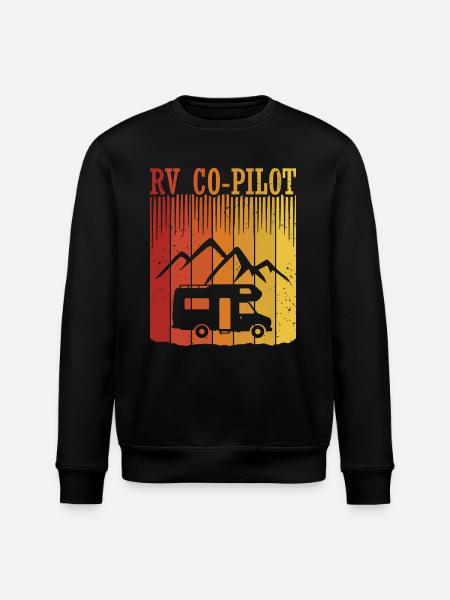 Husbil Co-Pilot Camping Husbil Resa Semester - Ekologisk sweatshirt ROLLER unisex från Stanley/Stella - svart
