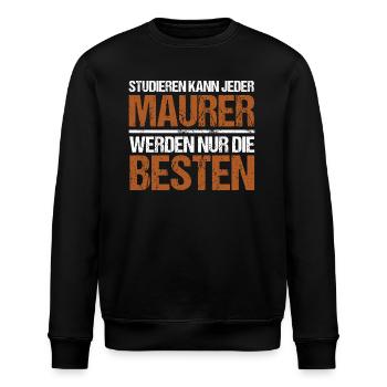 Anyone can study - Maurer Edition - Stanley/Stella ROLLER Unisex Organic Sweatshirt - black - Front - Nik (191cm)