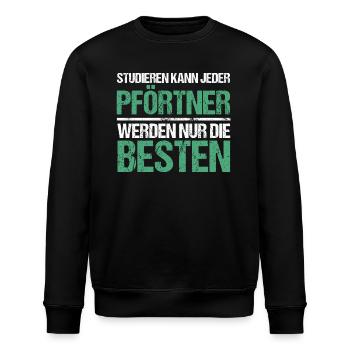 Anyone can study - Pförtner Edition - Stanley/Stella ROLLER Unisex Organic Sweatshirt - black - Front - Nik (191cm)