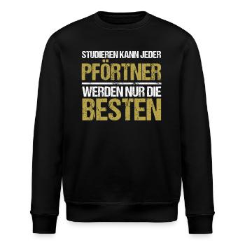 Anyone can study - Pförtner Edition - Stanley/Stella ROLLER Unisex Organic Sweatshirt - black - Front - Nik (191cm)