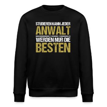 Studieren kann jeder - Anwalt Edition - Stanley/Stella Unisex Bio-Sweatshirt ROLLER - Schwarz - Vorne - Nik (191cm)