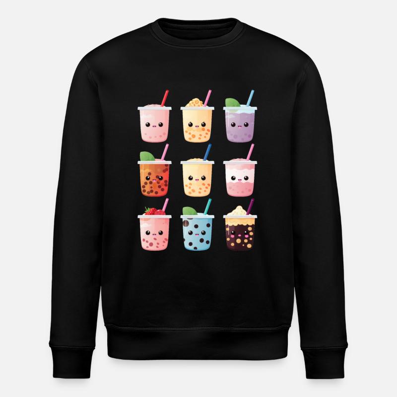 Kawaii Bubble Tea Boba Tea - Stanley/Stella ROLLER Unisex Organic Sweatshirt - black