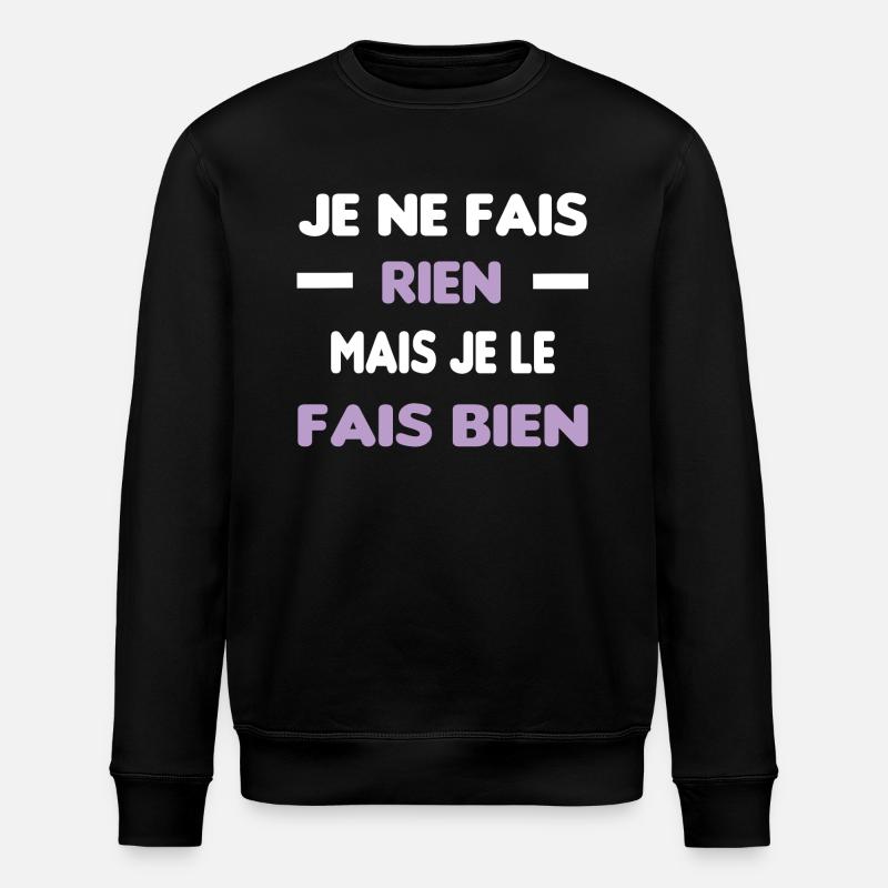 Cadeau humour flemmard - Sweat bio ROLLER Stanley/Stella Unisexe - noir
