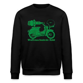 Simson Schwalbe KR51 Waffenschmiede - Stanley/Stella Unisex Bio-Sweatshirt ROLLER - Schwarz - Vorne - Nik (191cm)