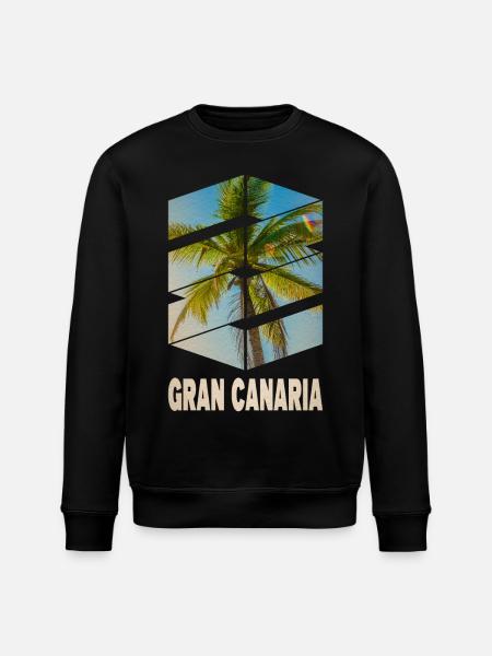 Gran Canaria Palmer Sommer Sol Strand Hav - Stanley/Stella økologisk unisex-sweatshirt ROLLER - sort