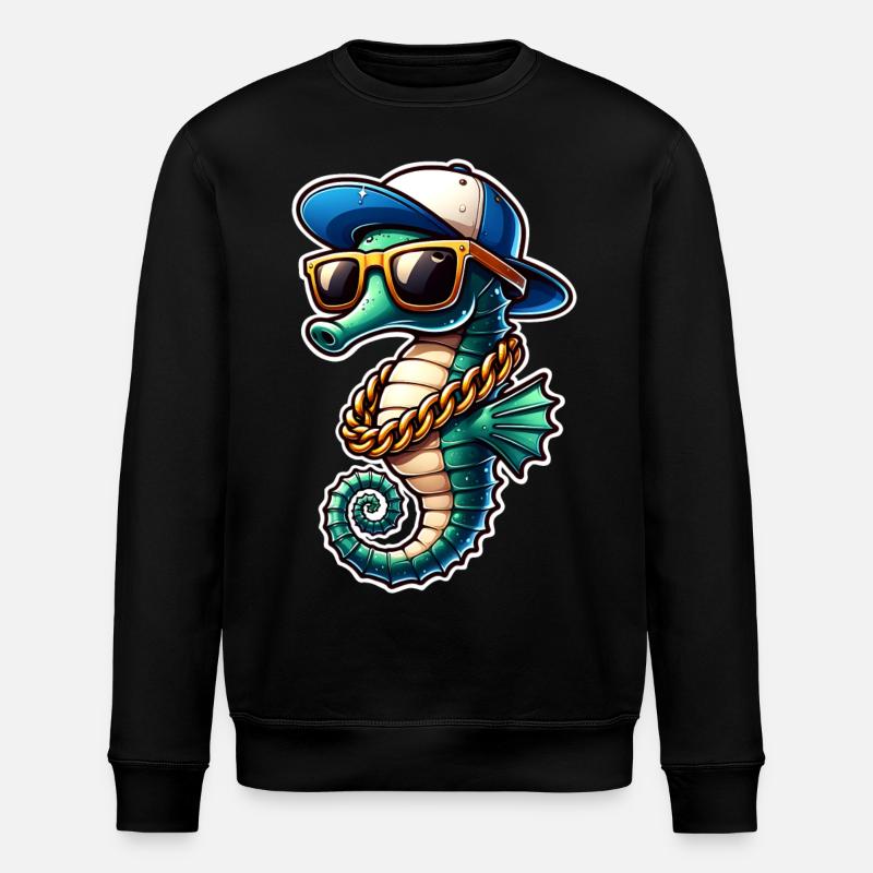 Seepferd Seepferdchen - Stanley/Stella Unisex Bio-Sweatshirt ROLLER - Schwarz