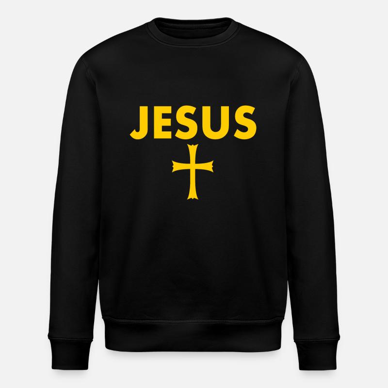 Jesus kreuz - Stanley/Stella Unisex Bio-Sweatshirt ROLLER - Schwarz