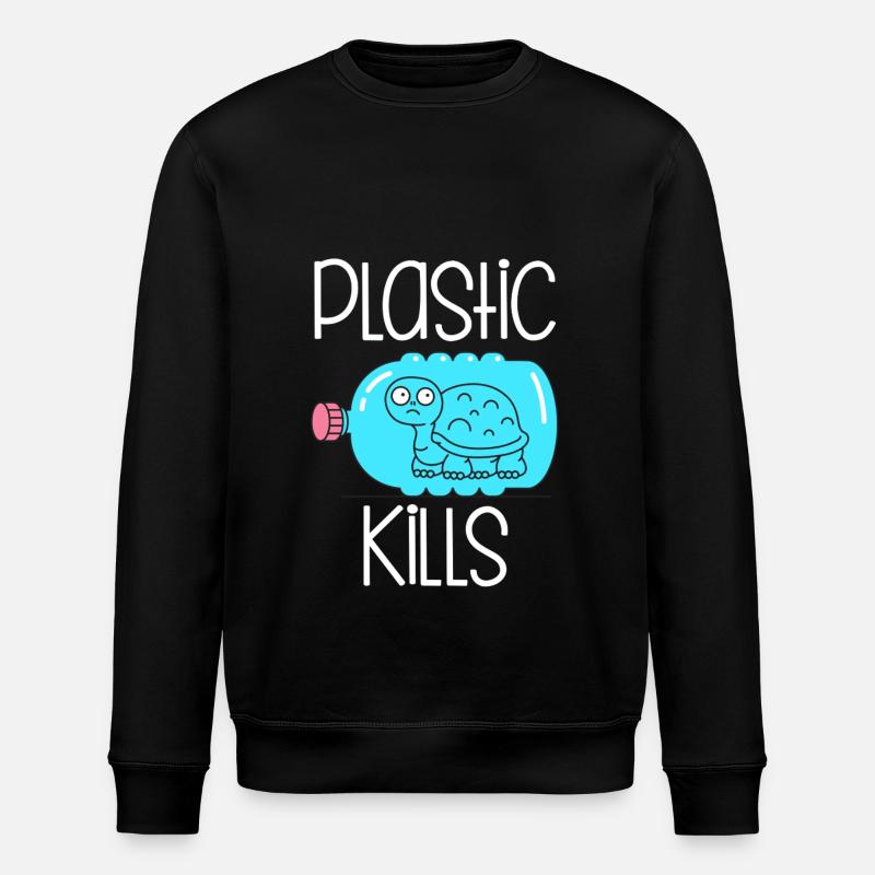 Plastic Kills - Stanley/Stella ROLLER Unisex Organic Sweatshirt - black