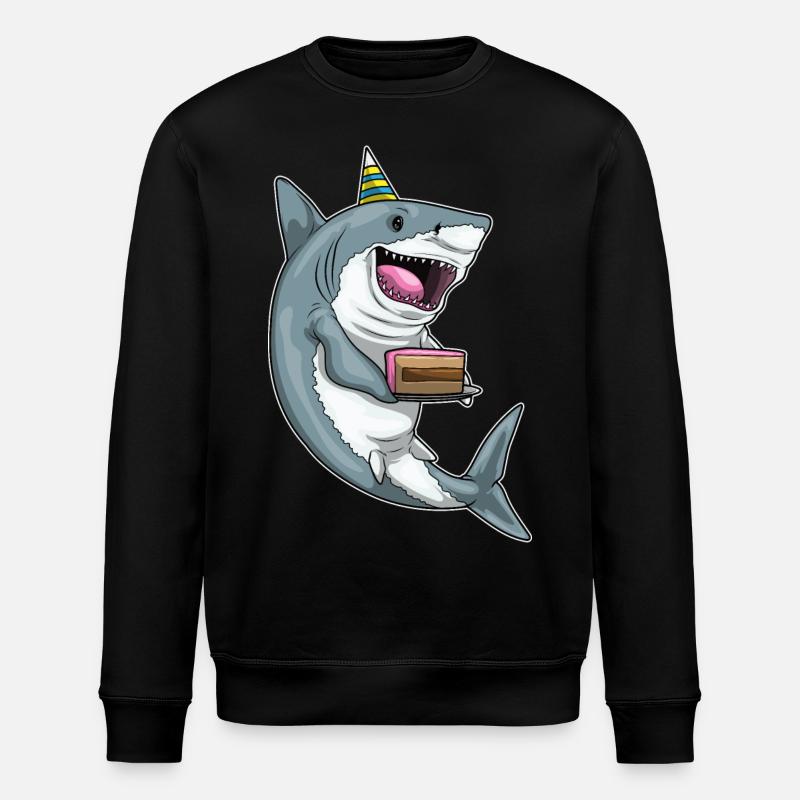 Gâteau d’anniversaire requin - Sweat bio ROLLER Stanley/Stella Unisexe - noir