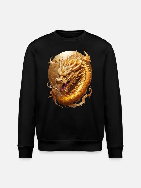 Dragon chinois doré - Sweat bio ROLLER Stanley/Stella Unisexe - noir