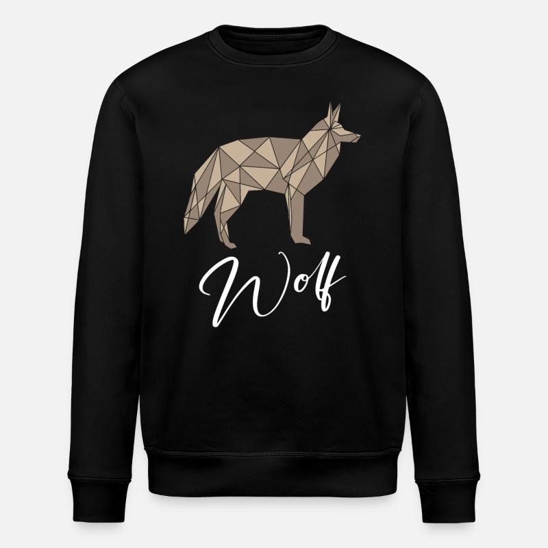 Wolf Geometric - Stanley/Stella ROLLER Unisex Organic Sweatshirt - black