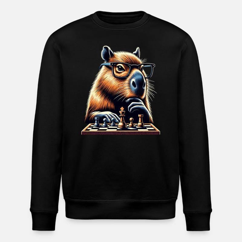 Humour Joueur D'Échecs Capybara - Sweat bio ROLLER Stanley/Stella Unisexe - noir
