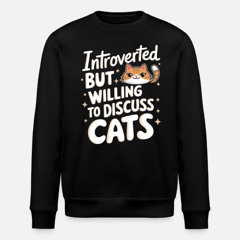 Introvert, antisocial, introvert - Stanley/Stella ROLLER Unisex Organic Sweatshirt - black