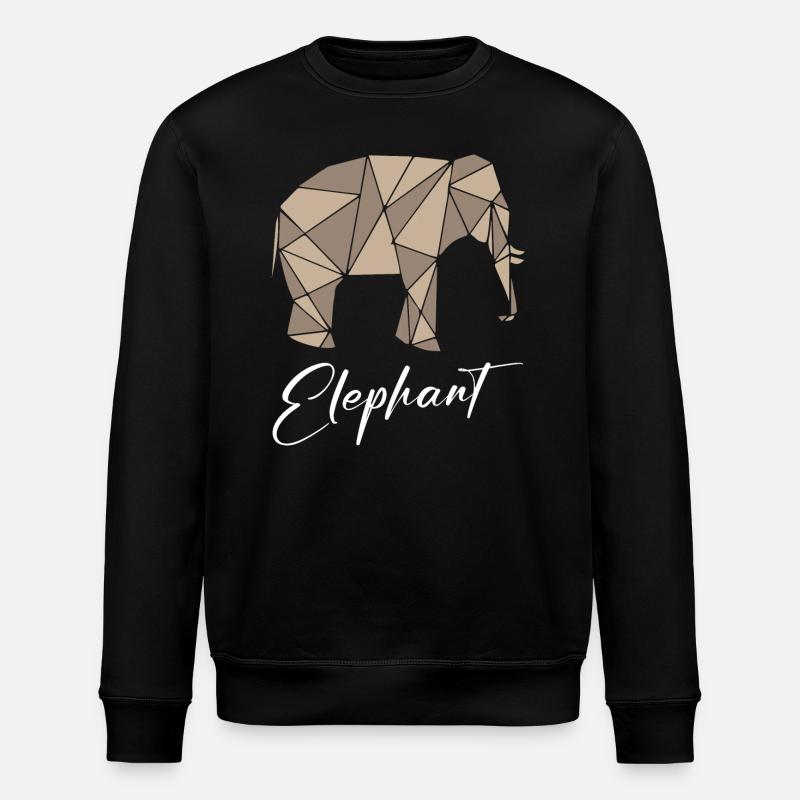 Elephant Geometric - Stanley/Stella Unisex Bio-Sweatshirt ROLLER - Schwarz