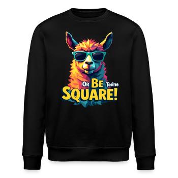 Be Teine or Be Square – Bold Llama Design - Stanley/Stella ROLLER Unisex Organic Sweatshirt - black - Front - Nik (191cm)