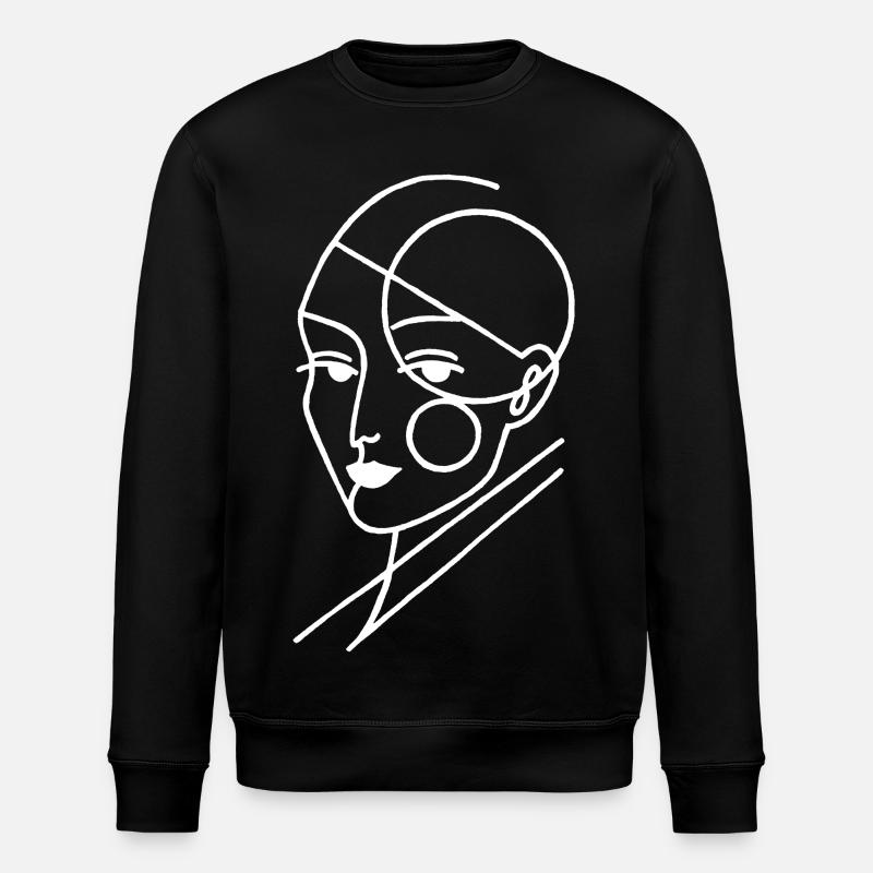 White geometric human - Stanley/Stella ROLLER Unisex Organic Sweatshirt - black