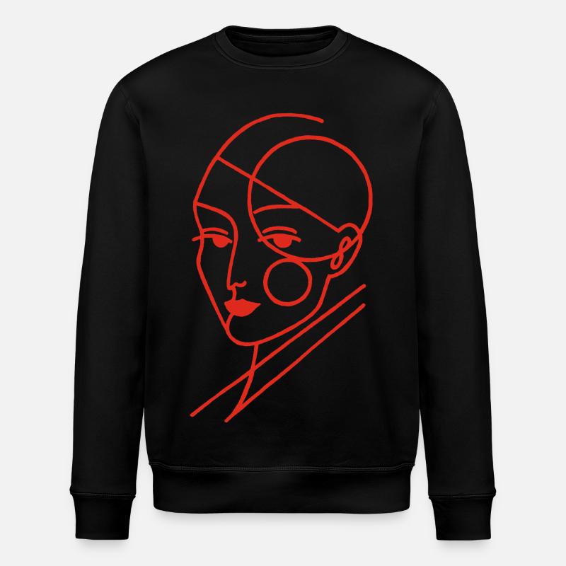 Roter geometrischer Mensch - Stanley/Stella Unisex Bio-Sweatshirt ROLLER - Schwarz