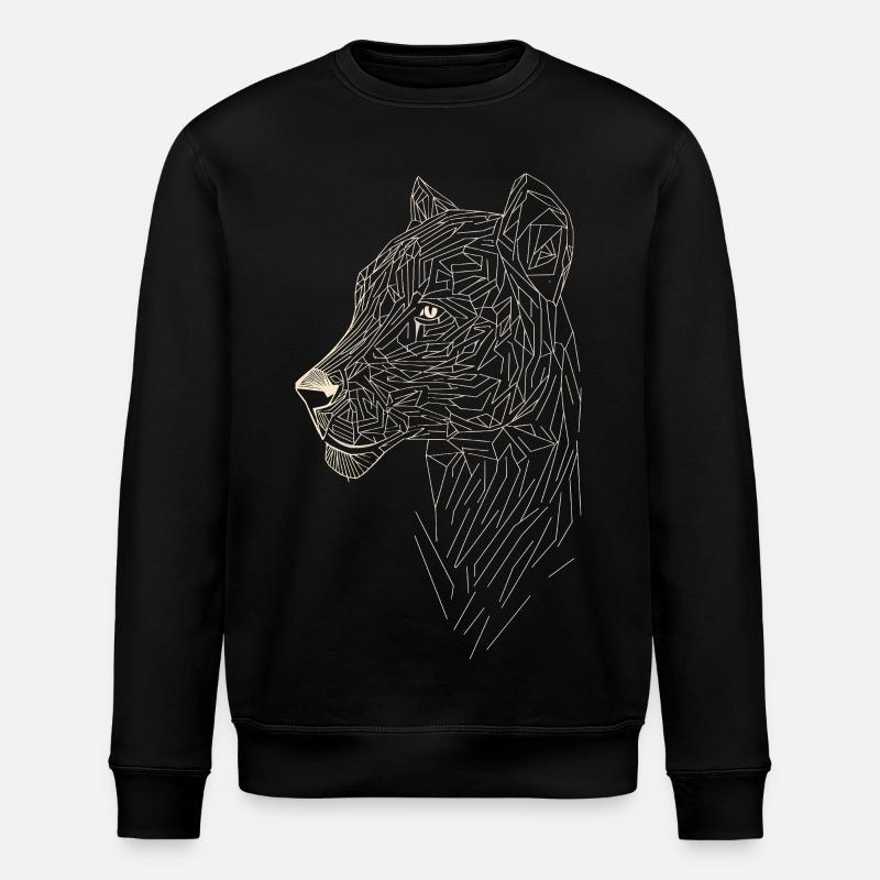 Leopard Line Art - Geometrischer Stil - Stanley/Stella Unisex Bio-Sweatshirt ROLLER - Schwarz
