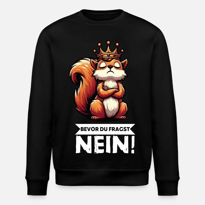 Bevor Du Fragst Eichhörnchen Eichhorn Nagetiere - Stanley/Stella Unisex Bio-Sweatshirt ROLLER - Schwarz