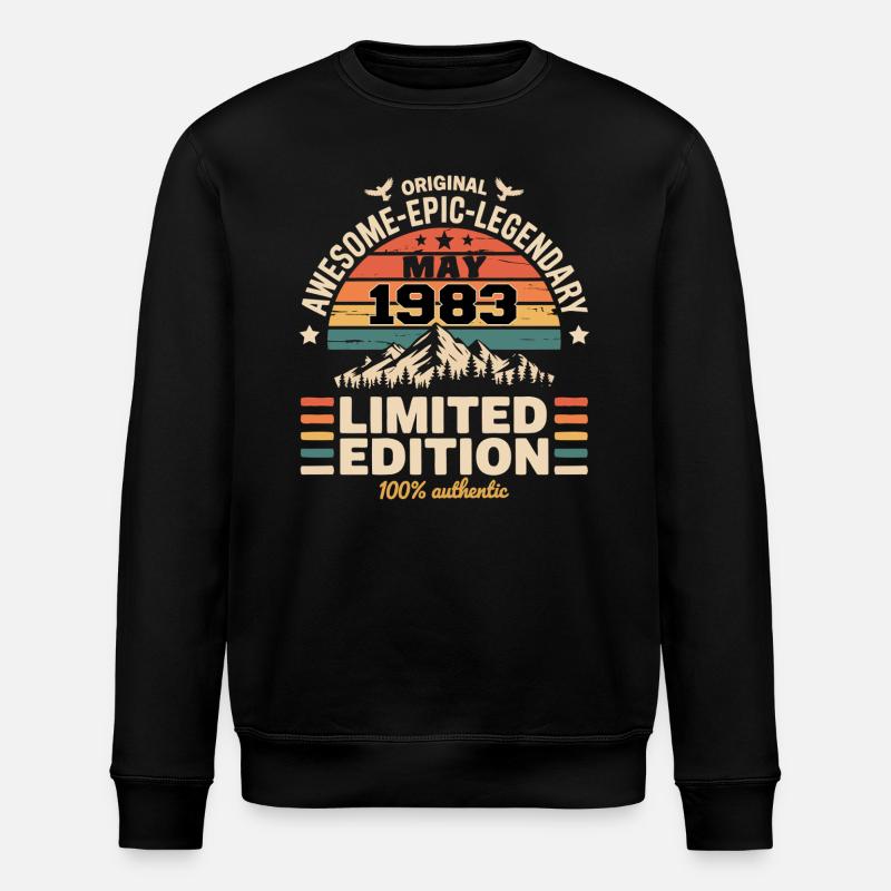 May 1983 - May 1983 - Stanley/Stella ROLLER Unisex Organic Sweatshirt - black